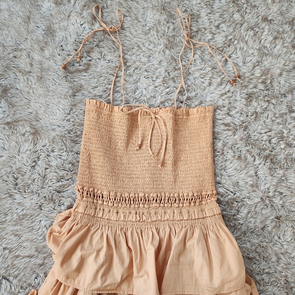 Free People‎ Sunset Dancing Dress Peach Nude Women's Size Large - Picture 5 of 12